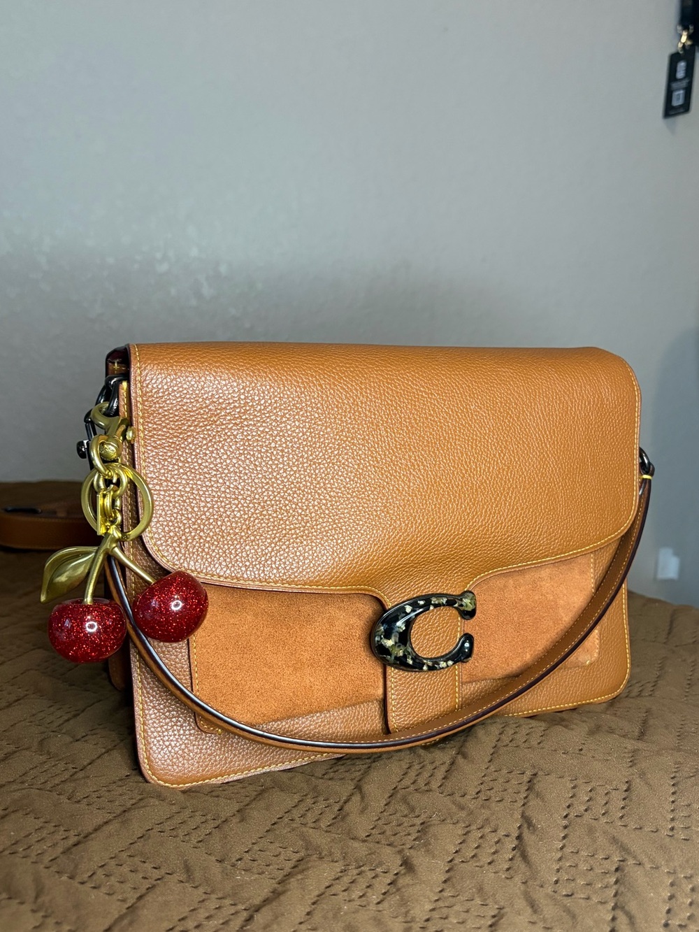 Coach Caramel Leather & Suede Tabby messenger bag